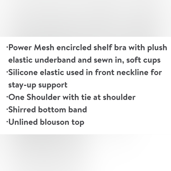 Swimsuits for All Women's Plus Size One Shoulder Blouson Tankini Top - Picture 2 of 10